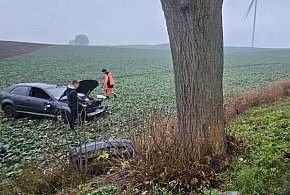 POLICJANCI WYJAŚNIAJĄ OKOLICZNOŚCI WYPADKU DROGOWEGO-9415