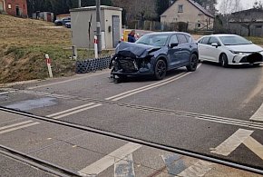 Sztum. Zderzenie osobówki z szynobysem.