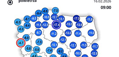 Kwidzyn znów biegunem zimna. Tylko 24 km od Sztumu padł najniższy wynik w kraju