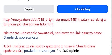 Artykuł o terenie po Lido usunięty z Facebooka. Pojawiają się pytania