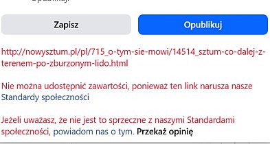 Artykuł o terenie po Lido usunięty z Facebooka. Pojawiają się pytania