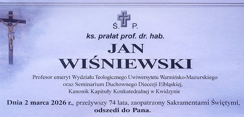 Sztum. Ostatnie pożegnanie ks. prof. Jana Wiśniewskiego