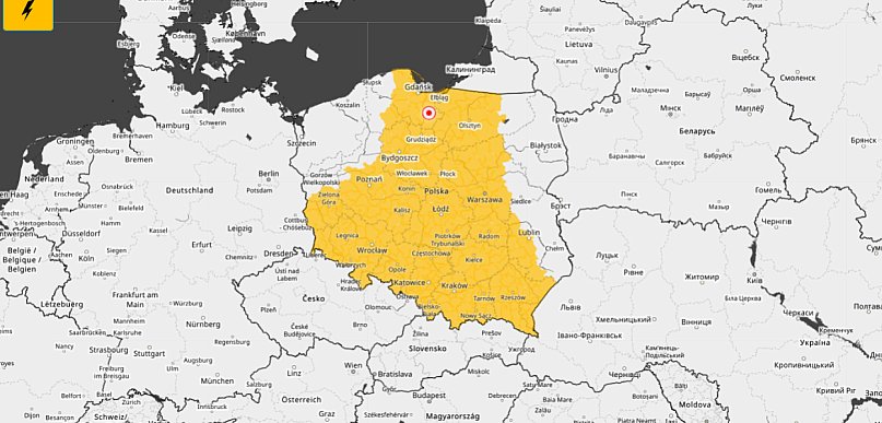 Ostrzeżenie IMGW przed porywistym wiatrem i gradem