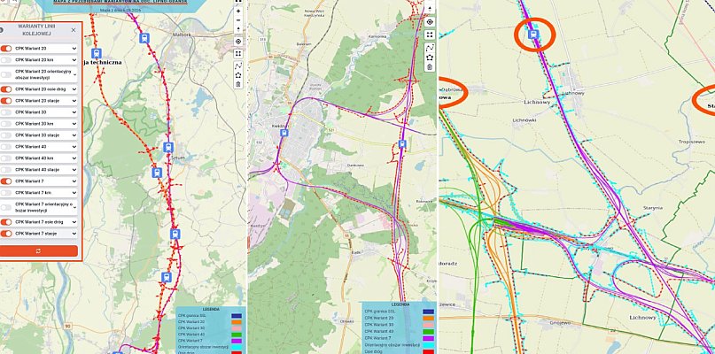 Nowa linia kolei dużych prędkości Gdańsk – CPK: wybrano dwa warianty przebiegu