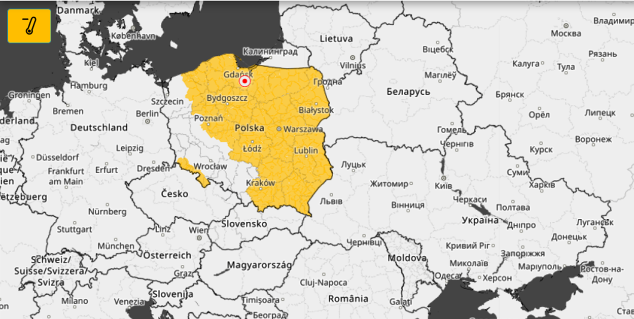 Ostrzeżenie meteorologiczne I stopnia