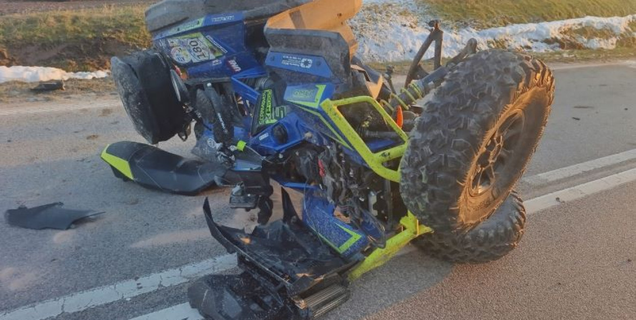 AUTO UDERZYŁO W QUADA. POLICJANCI APELUJĄ O ROZWAGĘ !